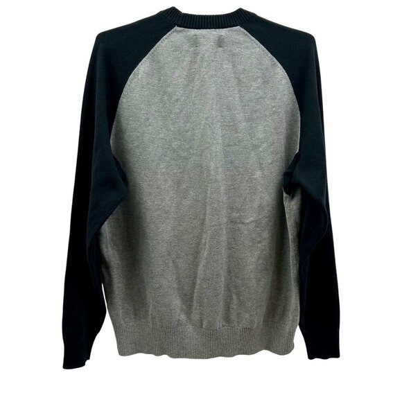 Duluth Trading Mens Gray&Black Raglan Crewneck Sweater M Cotton Outlast Acrylic - Picture 3 of 4